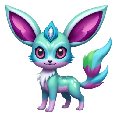 Colorful Exotic Meloetta-Glaceon-Venom-Stitch-Fakémon-creature-hybrid sticker