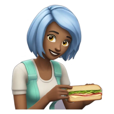 Sims making a sandwich sticker