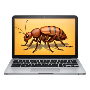 an open laptop with cockroaches crawling on it sticker