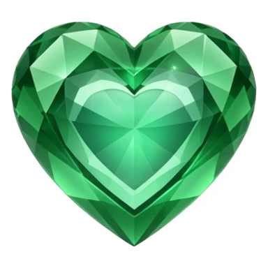 green crystal heart sticker