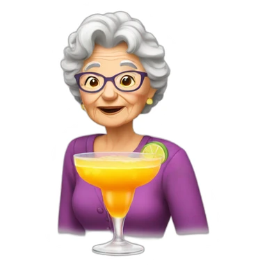 granny drink many coctail sticker