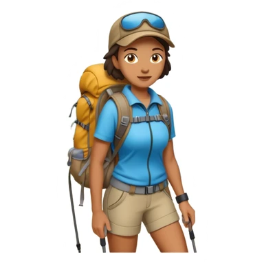 woman hiking with backpack sticker
