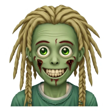 zombie with dreads with braces smiling sticker