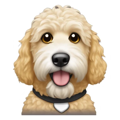 Goldendoodle wearing a penguin mask  sticker