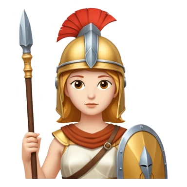 Goddess Athena with helmet and spear sticker