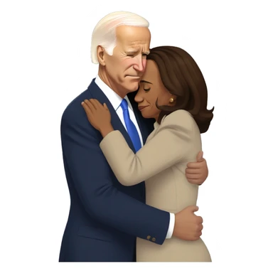 Joe Biden and Kamala Harris Hugging in tears and sadness  sticker