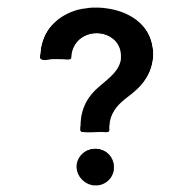 question mark, solid black fill, minimalist style, transparent background, rounded ends sticker