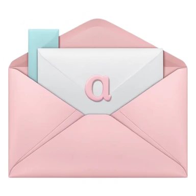 pastel pink envelope with a visible letter sticker