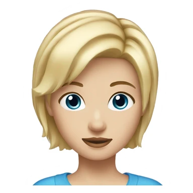 Short blond hair girl blue eyes sticker