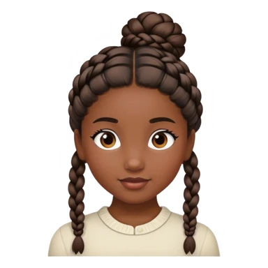 girl with dark brown skin with braided bun sticker