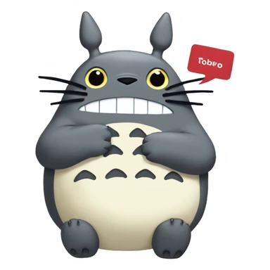 totoro with a card saying roberta sticker