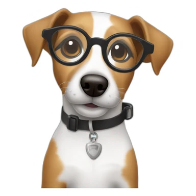 Jackrassel with glasses  sticker