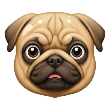 Tan pug sticker