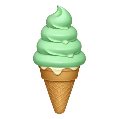 Licking a mint ice cream cone sticker