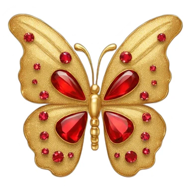 gold and red diamonds butterfly jewel sticker
