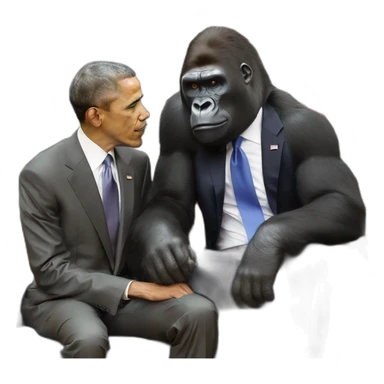 Buff Gorilla chilling with Barack Obama sticker