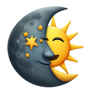 Sun on moon sticker