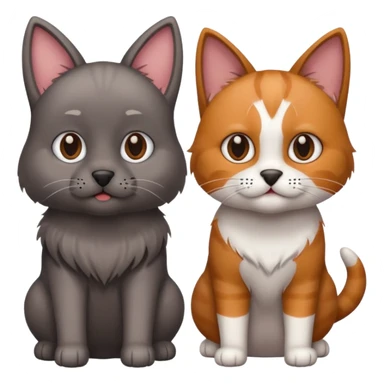 кошка и собака sticker