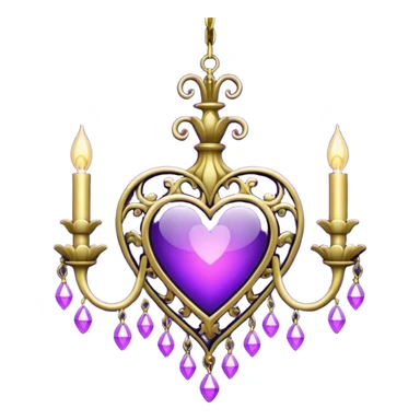 heart with purple gothic chandelier sticker