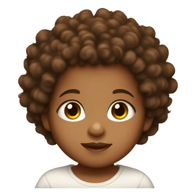 brown colored baby with brown eyes long eyelashes and a brown curly afro sticker