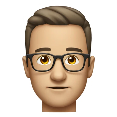 receeding hairline square glasses and slightly round face with big nose and good jawline sticker