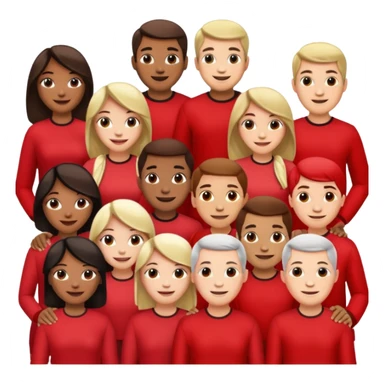 Red group peoples  sticker