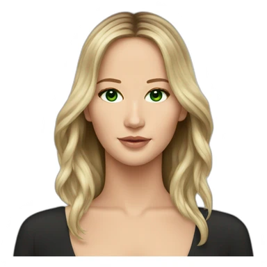 Jennifer Lawrence with Green eyes and long dark hair sticker