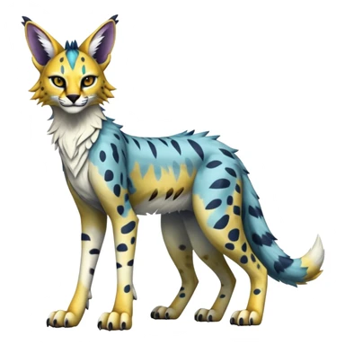 Epic Edgy Colorful Sergal-Serval-Vernid full body sticker