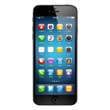 smartphone  black with icons on screen sticker