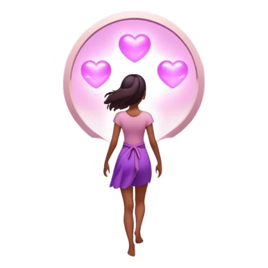 
A small figure walks across a glowing bridge, holding soft pink and purple orbs in each hand—symbolizing compassion and forgiveness. A gentle heart aura trails behind them, showing healing in motion. sticker