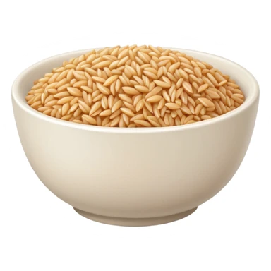 white bowl of brown rice, minimal, simple, clear sticker