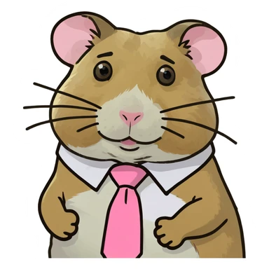 Hamster with pink tie sticker