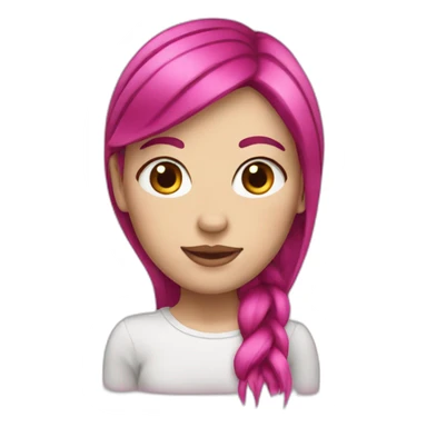 White girl with magenta hair  sticker