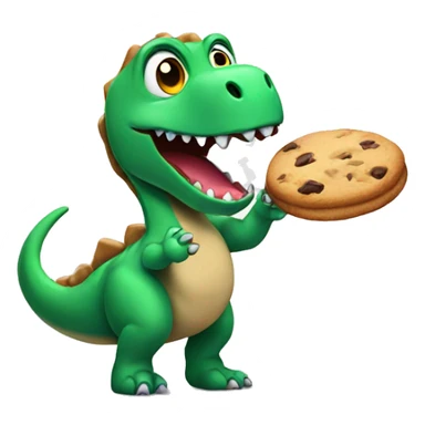 Dinosaur eating a cookie sticker