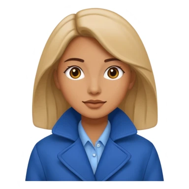 woman in blue coat, sticker