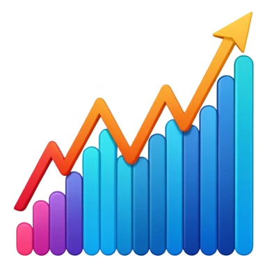 line graph up sticker
