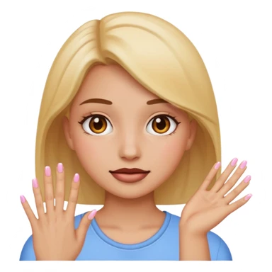 a girl with nails emoji face only sticker