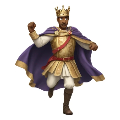 English king running fast with crown sticker