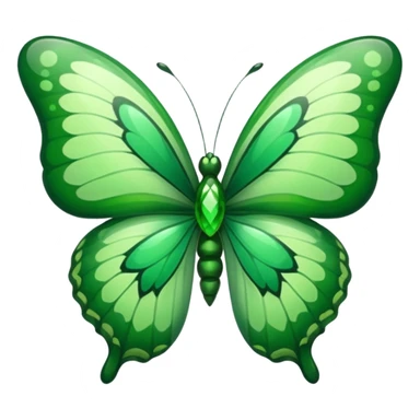 Green butterfly inside a green heart sticker