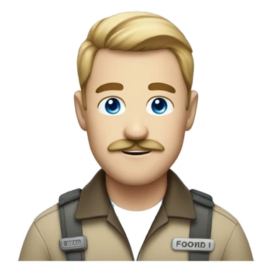 zookeeper with mustache and blue eyes sticker
