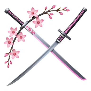 Katana with cherry blossoms  sticker