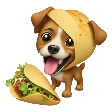 dog eating tacos sticker