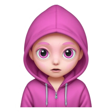 Aliens Pink, hoodie, cute big eyes sticker