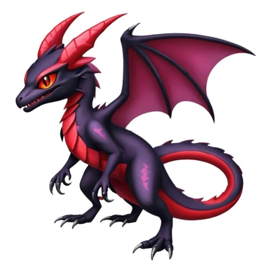 Shiny Epic Badass Edgy Dark Gothic Noibat-Salandit-Salazzle-Noivern-Nargacuga-Litten-Hybrid sticker