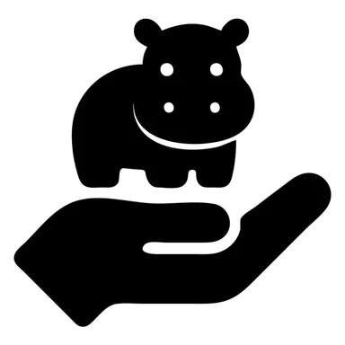 A little hippo in the hand sticker