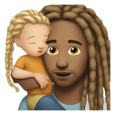 white man with dreads with light skinned baby in arms  sticker