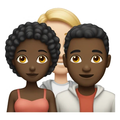 Black girl with white boy couple sticker