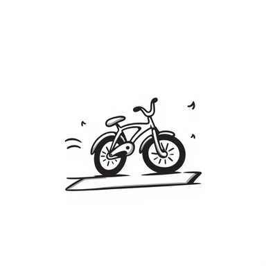 bike hand drawn doodle style sticker