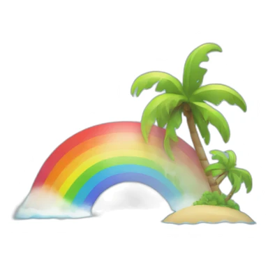 a rainbow at the beach sticker
