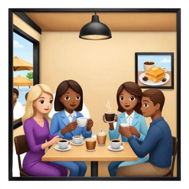 brunch coffee shop sticker